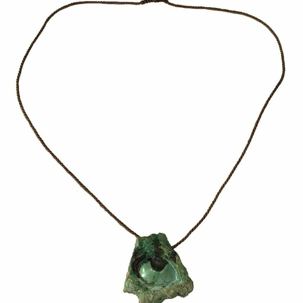 New Brown Waxed Nylon Necklace